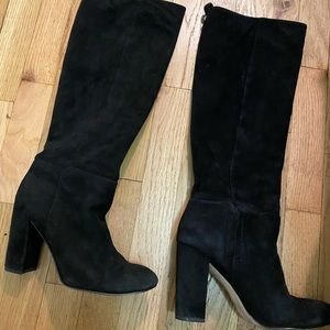 Sam Edelman Suede Black Boots - Knee High.